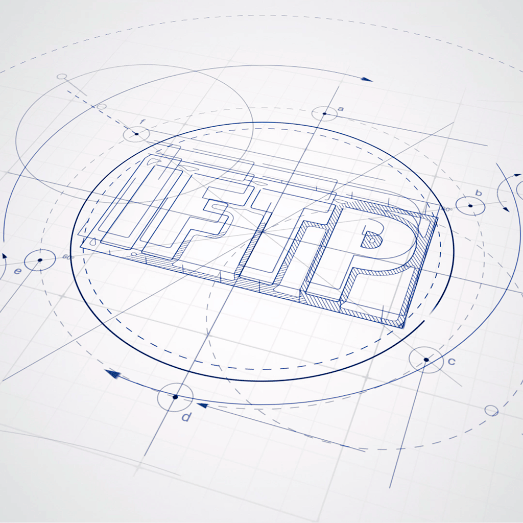 IFTP Logo im Stil einer technischen zeichnung